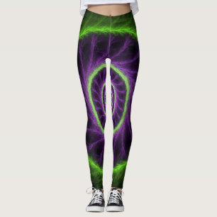 Leggings Espiral de Energía Neon – Vórtice Fractal Verde y