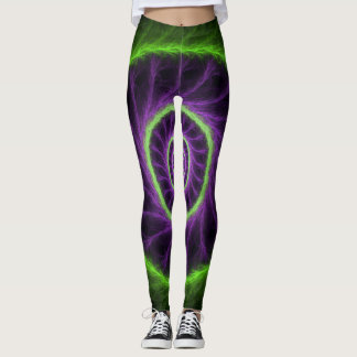 Leggings Espiral de Energía Neon – Vórtice Fractal Verde y