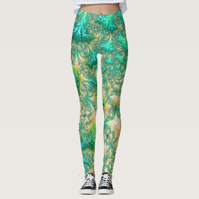 Leggings Espiral de resumen trippy vibrante bohemia (Anverso)
