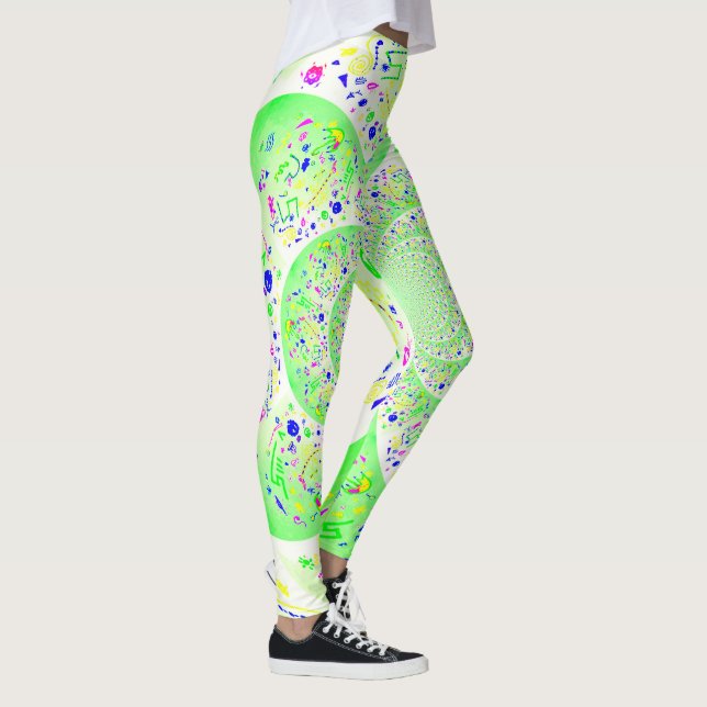 Leggings Espiral de resumen verde (Derecha)