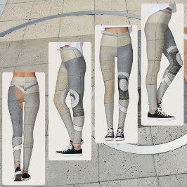 Leggings Espiral Dorada Gris Beige Grises
