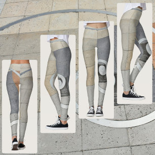 Leggings Espiral Dorada Gris Beige Grises