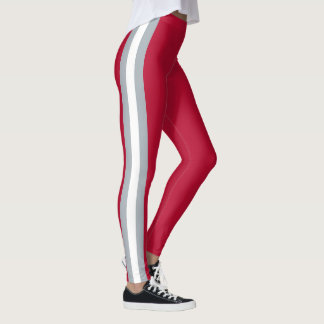 Leggings Espíritu de equipo de Ohio en escarlata con gris y