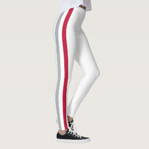 Leggings Espíritu de equipo de Ohio, Escarlata, Blanco y Ne