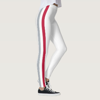 Leggings Espíritu de equipo de Ohio, Escarlata, Blanco y Ne
