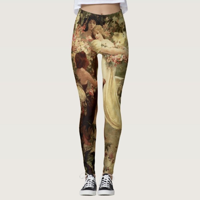 Leggings Espíritu de primavera por Alphonse Mucha (Anverso)