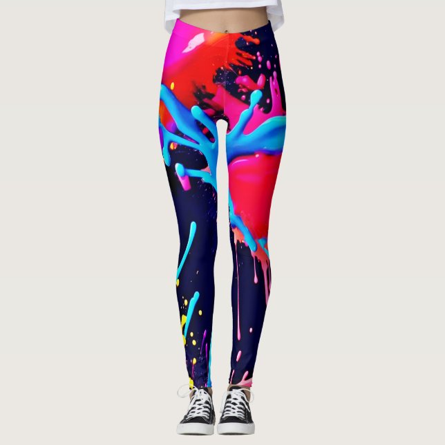 Leggings Esplandías eléctricas de colores vivos (Anverso)