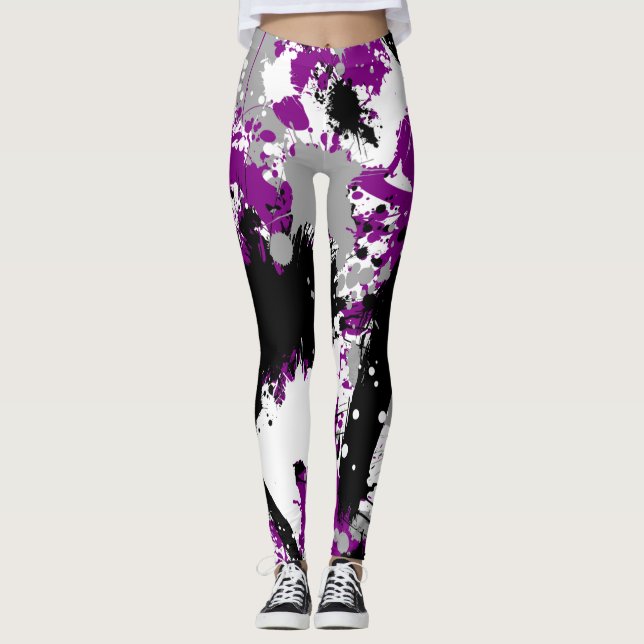Leggings Esplandor de color - Orgullo asexual (Anverso)