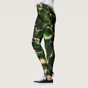 Leggings Esplandor de veneno Olas verdes y beiges