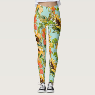 Leggings Esplendor de otoño: Patrón de la naturaleza sin fo