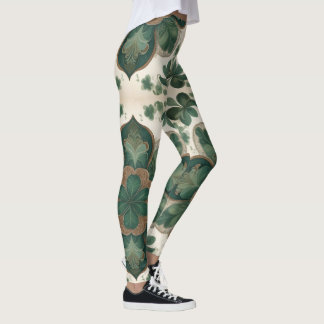Leggings Esplendor irlandés: Las leyendas del Boho Shamrock