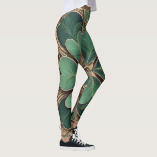 Leggings Esplendor irlandés: Las leyendas del Boho Shamrock