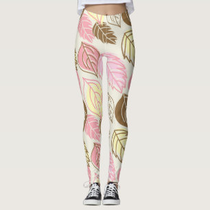 Leggings Esplendor Otoño: Patrón de hojas sin foco
