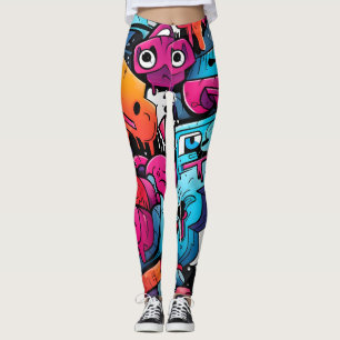 Leggings Esplusa de arte callejero de graffiti urbano