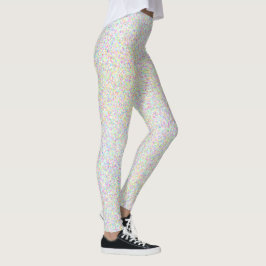 Leggings Espolvorines coloridos sobre diversión blanca