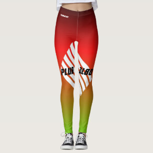 Leggings Esporto elegante monogramado de gradeint verde roj