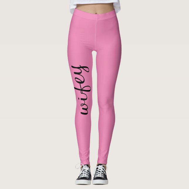 Leggings Esposa Bebé Rosa Negro Cute Girona Moda De Moda Ún (Anverso)