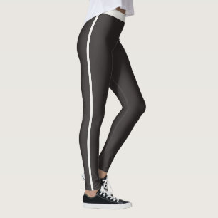 Leggings Espresso personalizado negro elegante con raya neu