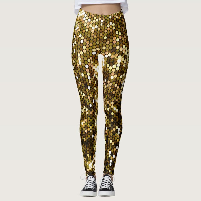 Leggings Espuma de oro: fondo brillante. (Anverso)