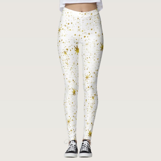 Leggings Espuma de vacaciones - Estrellas de Navidades blan (Anverso)
