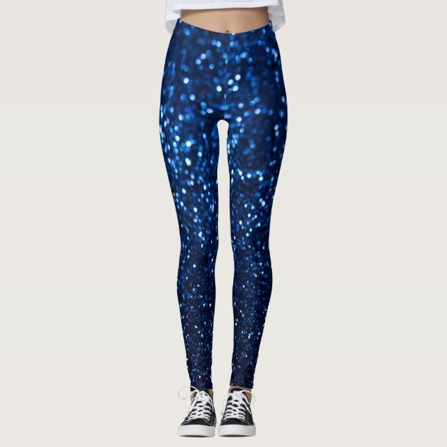 Leggings Espuma festiva de textura Purpurina azul (Anverso)
