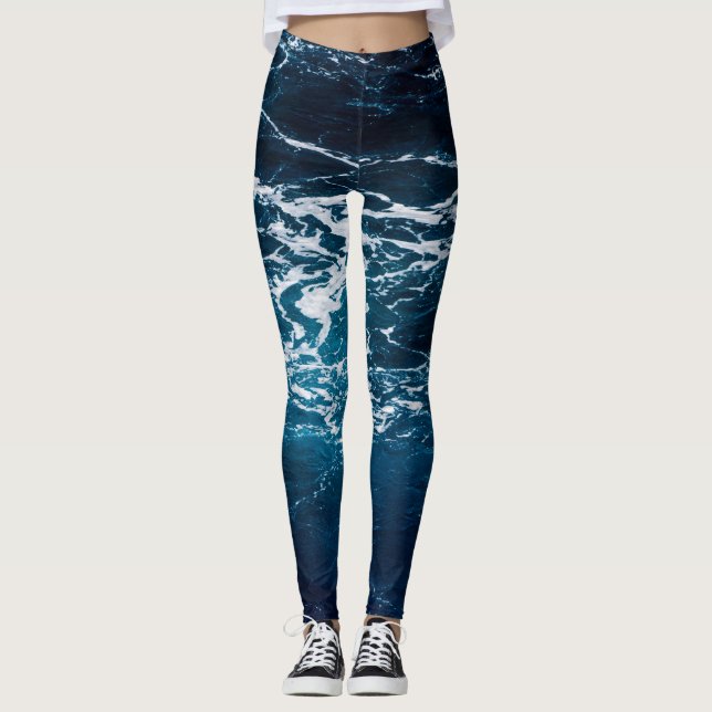Leggings Espuma ondulante agua azul oscura (Anverso)