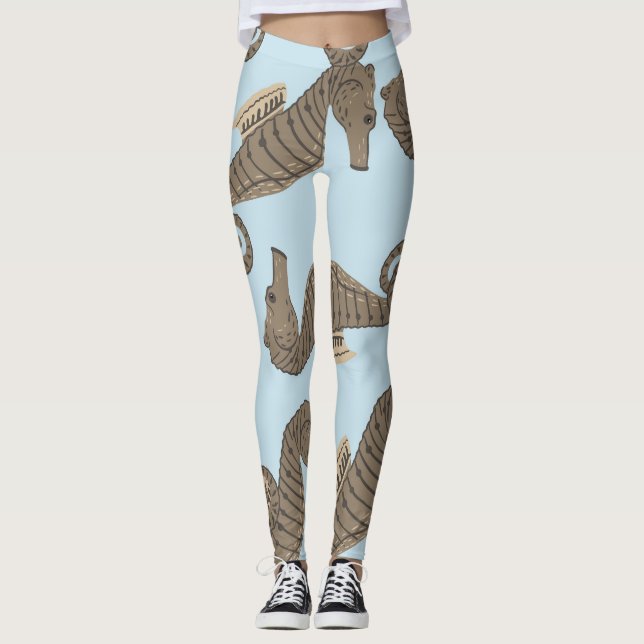 Leggings Esqueleto de dinosaurio, patrón ininterrumpido. (Anverso)