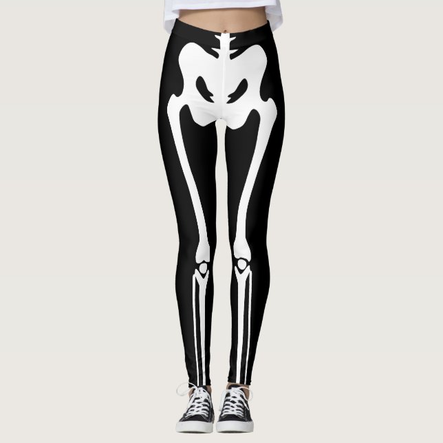 Leggings Esqueleto de Halloween. Huesos de la pierna (Anverso)