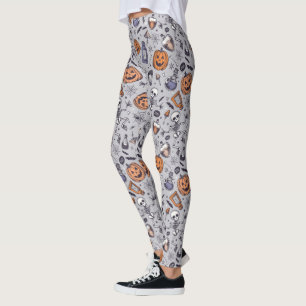 Leggings Esqueleto de Halloween vintage y patrón de pocione