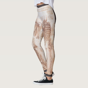 Leggings Esqueleto de huesos de la anatomía humana de Leona