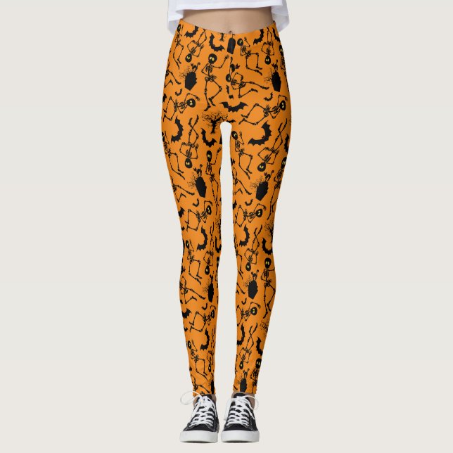 Leggings Esqueletos de Halloween Danza macabra (Anverso)