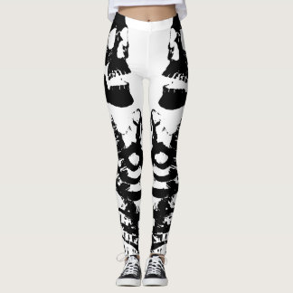 Leggings Esqueletos de la imagen de espejo blancos