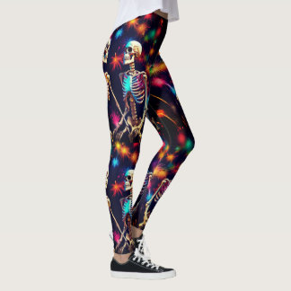 Leggings Esqueletos y fuegos artificiales