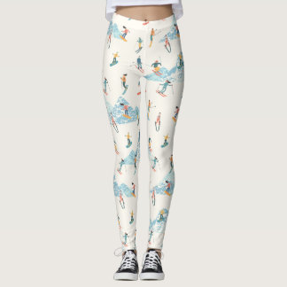Leggings Esquiadores de invierno montañas nevadas