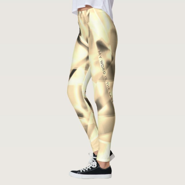 Leggings Esquina de piezas cuadradas de acrílico, beige que (Izquierda)