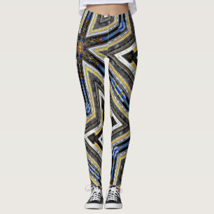 Leggings Esquinas amarillas de triángulos de marco antiguo