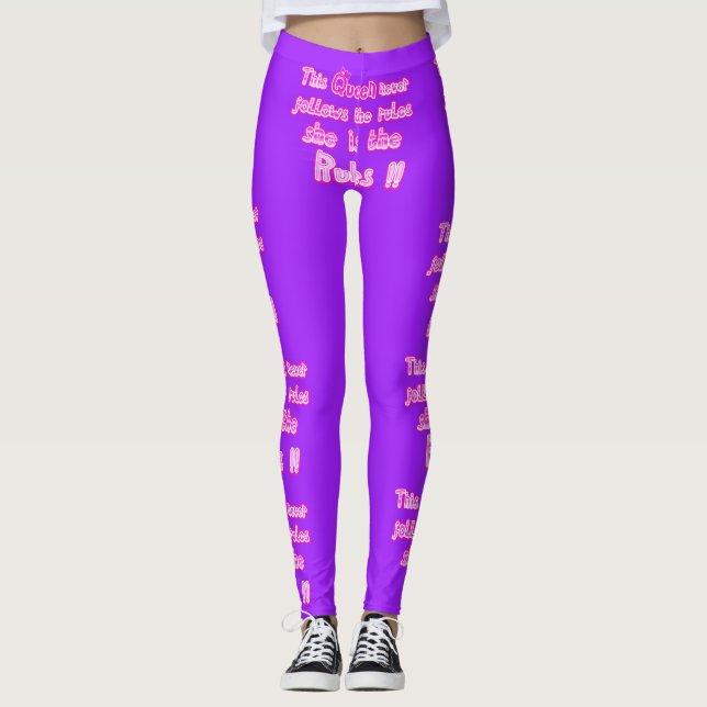 Leggings Esta reina nunca sigue las reglas rosa claro (Anverso)