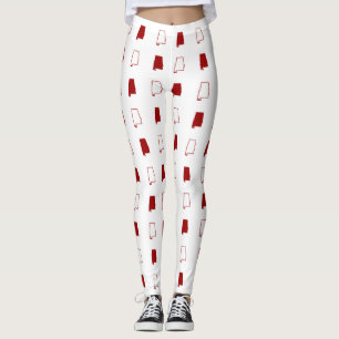 Leggings Estado carmesí y blanco del modelo de Alabama