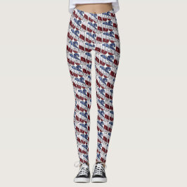 Leggings Estados Unidos: Bandera Patriótica Americana Roja