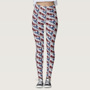 Leggings Estados Unidos: Bandera Patriótica Americana Roja 