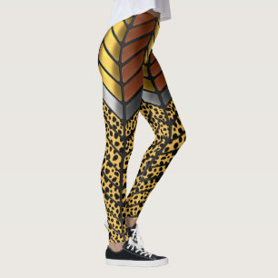 Leggings Estampa animal de cebra cheetah de Chevron Zigzag