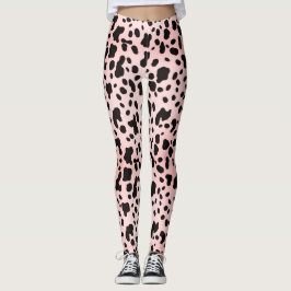 Leggings Estampa Animal Granja Rosa Negro Femenina Moderna