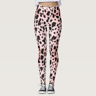 Leggings Estampa Animal Granja Rosa Negro Femenina Moderna