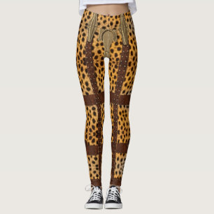 Leggings Estampa Animal Tribal Cuero Vintage Guepardo