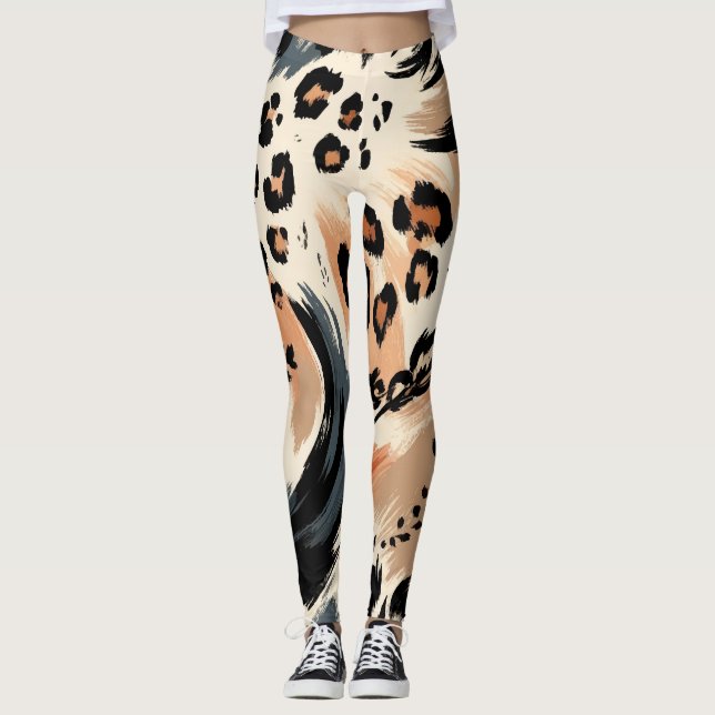 Leggings Estampa de animal exótico pintada abstracta Leopar (Anverso)