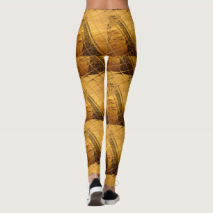 Leggings Estampa de arte con motivo de jirafa dorada infini