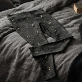 Leggings Estampa de Cuervo Barroco de Obsidiana Gótica Malh