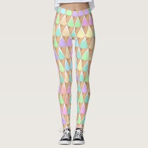 Leggings estampadas con helado pastel de primavera