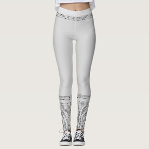 Leggings Estampado Animal Salvaje Cebra Plata Blanca Glam E