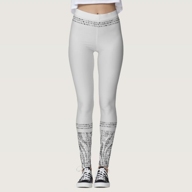 Leggings Estampado Animal Salvaje Cebra Plata Blanca Glam E (Anverso)